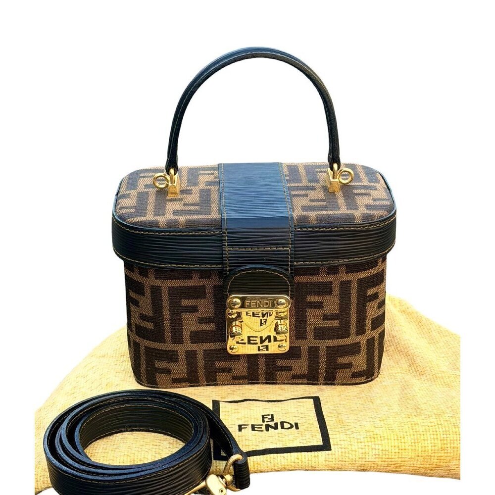 FENDI Zucca vanity bag handbag shoulder cosmetic